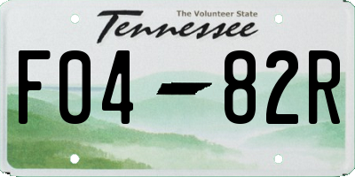 TN license plate F0482R