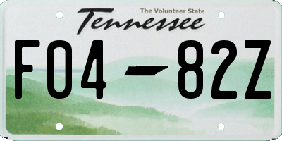 TN license plate F0482Z