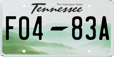 TN license plate F0483A