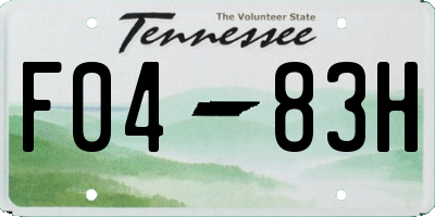 TN license plate F0483H