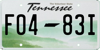 TN license plate F0483I