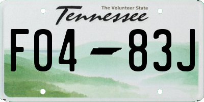 TN license plate F0483J
