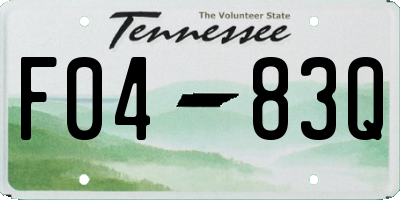 TN license plate F0483Q
