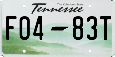 TN license plate F0483T