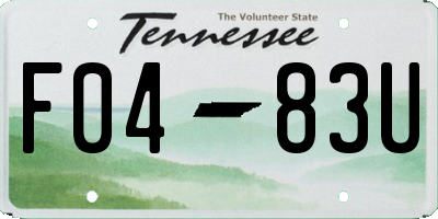 TN license plate F0483U