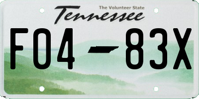 TN license plate F0483X