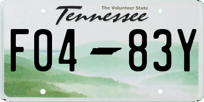 TN license plate F0483Y