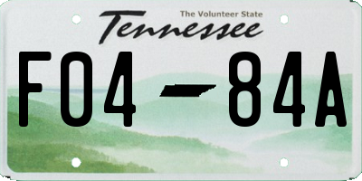 TN license plate F0484A