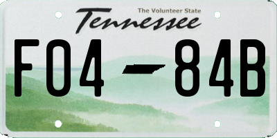 TN license plate F0484B