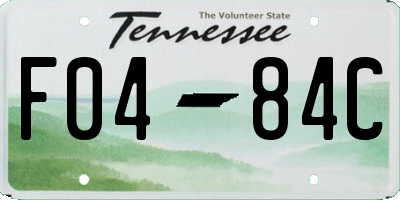 TN license plate F0484C