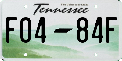 TN license plate F0484F