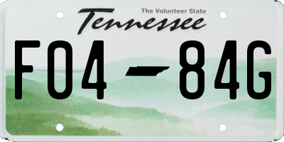 TN license plate F0484G