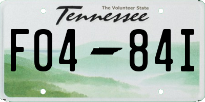 TN license plate F0484I