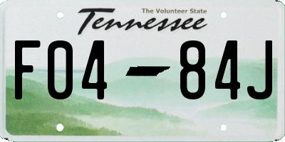 TN license plate F0484J