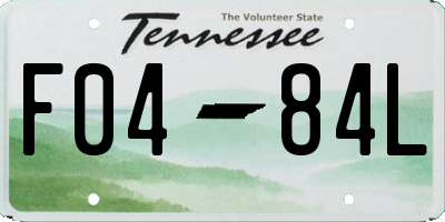 TN license plate F0484L