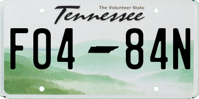 TN license plate F0484N