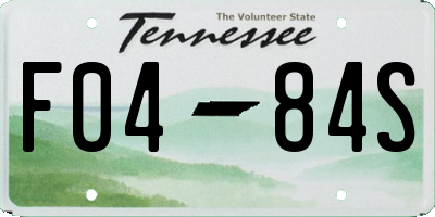 TN license plate F0484S