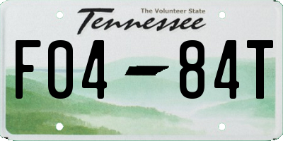 TN license plate F0484T