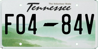 TN license plate F0484V