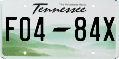 TN license plate F0484X