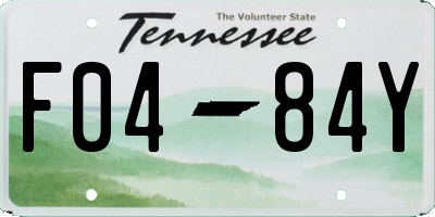 TN license plate F0484Y