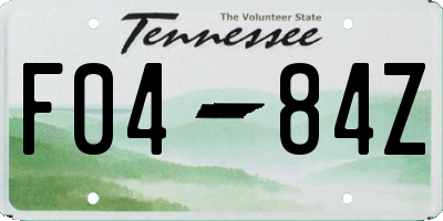TN license plate F0484Z