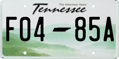 TN license plate F0485A