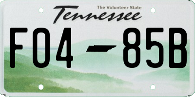 TN license plate F0485B