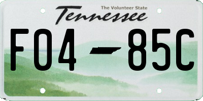 TN license plate F0485C