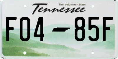 TN license plate F0485F