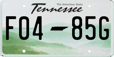TN license plate F0485G