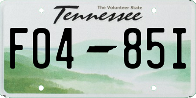 TN license plate F0485I