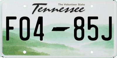 TN license plate F0485J