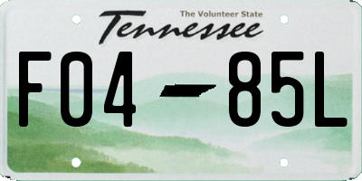 TN license plate F0485L