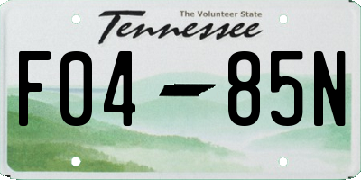 TN license plate F0485N