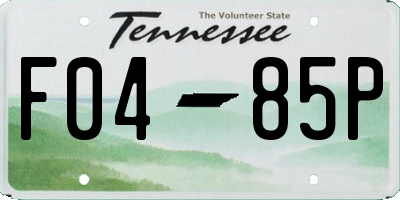 TN license plate F0485P