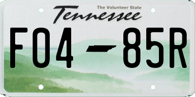 TN license plate F0485R