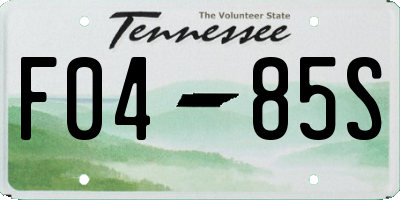 TN license plate F0485S