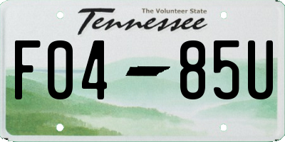TN license plate F0485U