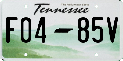 TN license plate F0485V