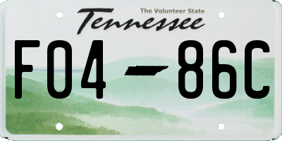 TN license plate F0486C