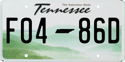 TN license plate F0486D