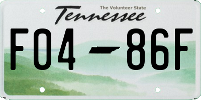 TN license plate F0486F