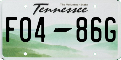 TN license plate F0486G