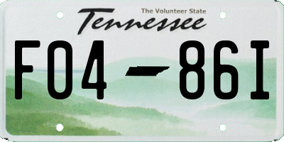 TN license plate F0486I