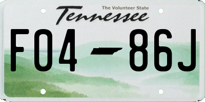 TN license plate F0486J