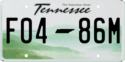 TN license plate F0486M