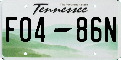 TN license plate F0486N