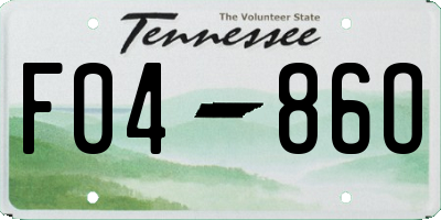 TN license plate F0486O