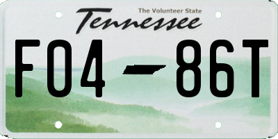 TN license plate F0486T